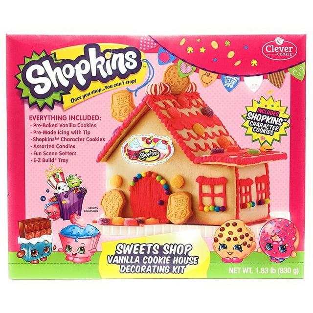 Shopkins Sweets Shop Vanilla Cookie House Decorating Kit