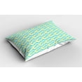thumbnail image 2 of Ambesonne Botanical Pillow Sham 2 Pack, Abstract Herb Leafy Stems, 30"x20", Turquoise Yellow Green, 2 of 3