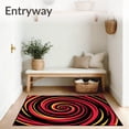 thumbnail image 3 of ODIKA 5'x7' Machine Washable Non-Slip Area Rug, Modern Decorative Artistic Wave High Traffic Rug, Red, 595131, 3 of 7