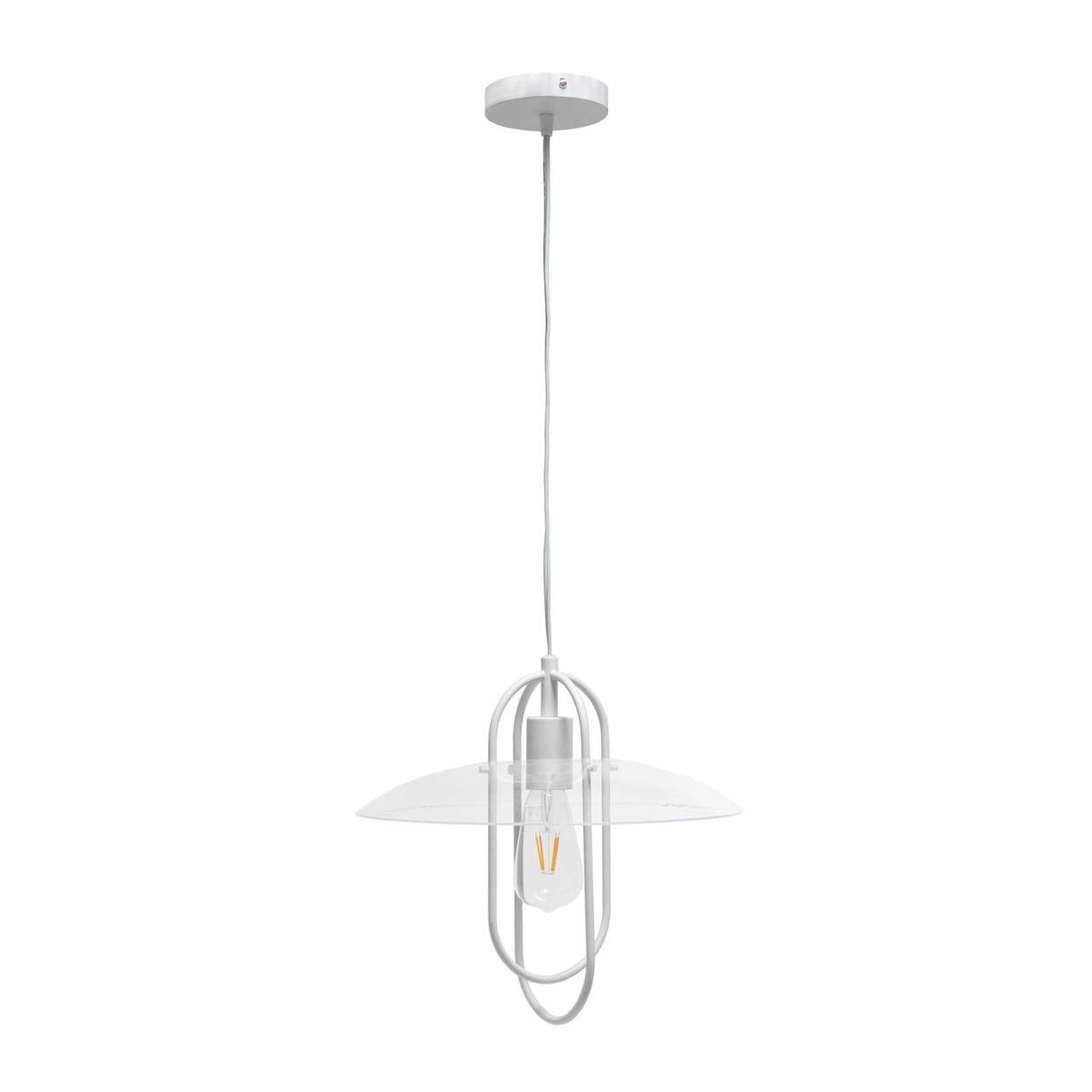 Simple Designs 1 Light Modern Metal Pendant Light with Clear Glass