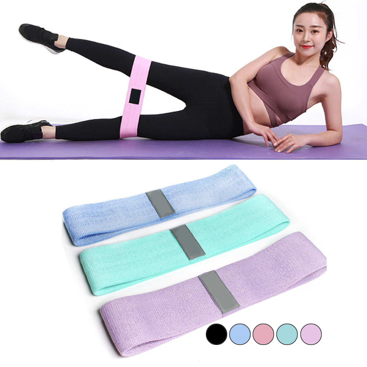 Heavy Non-Slip 40lbs 50lbs Leg Fabric Resistance Band For Glute Hip Butt 