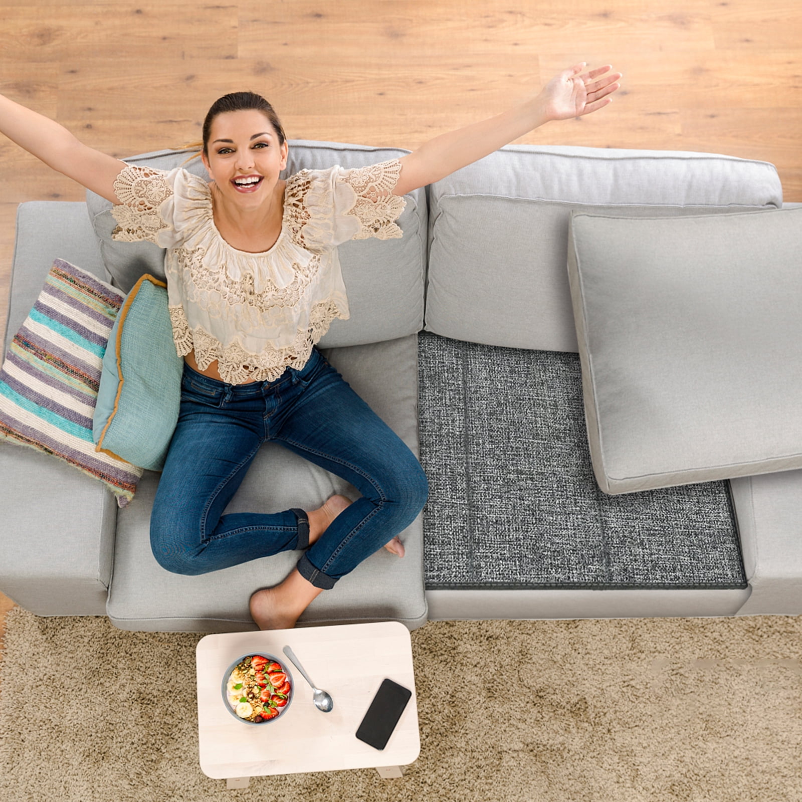 Couch Cushion Support for Sagging Seat - Sofa Saver Protector Insert Board for Sagging Cushions,Sofa Replacement Parts Fit Loveseats with Non-Slip Durable Surface & Extra Thick MDF 17" x 44"