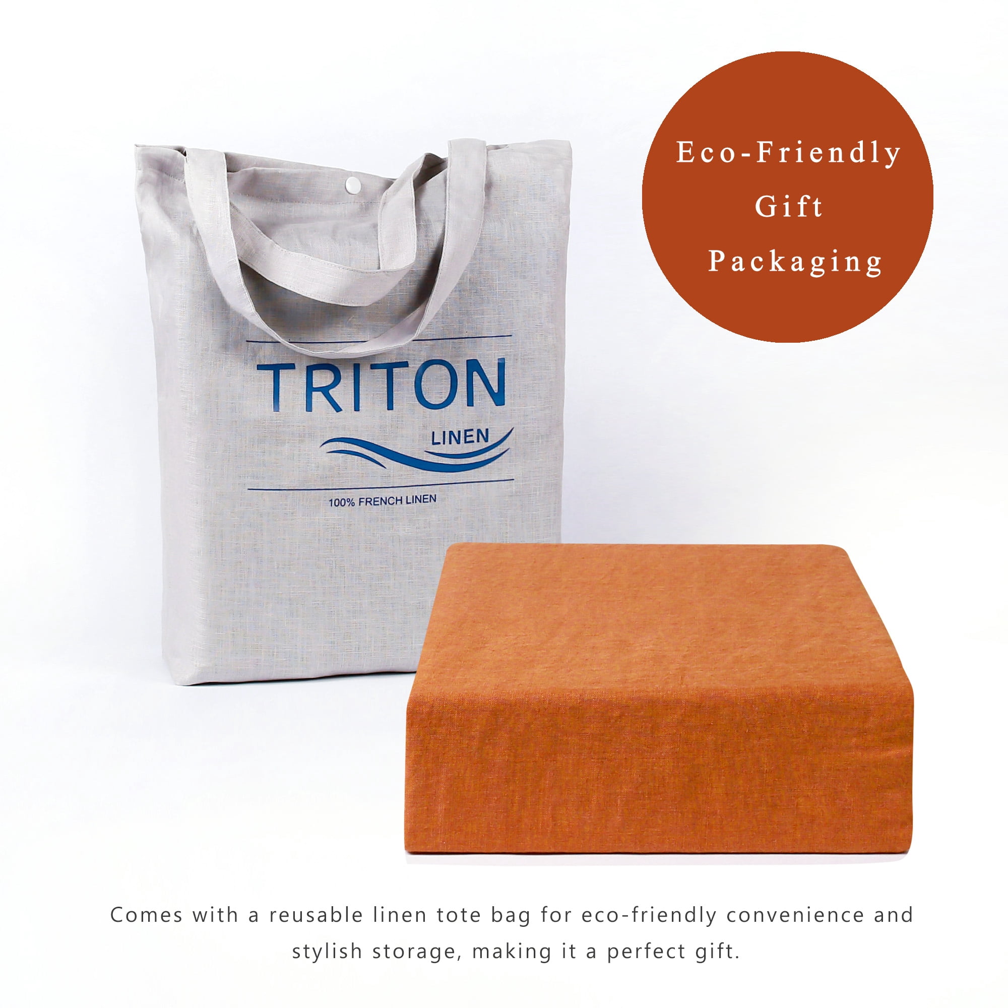 100% Pure Linen Duvet Cover with Button Closure and Corner Ties Soft & Breathable - Caramel King/Cal King