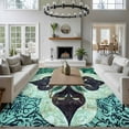thumbnail image 3 of Abstract Green Black Flowers 5x7 Area Rugs for Living Room, Vintage Abstract Black Green Flowers Non Slip Floor Mat Washable Low-Profile Indoor Carpet for Bedroom, Dining Room, Bathroom, 3 of 9