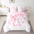 thumbnail image 2 of Manfei Cute Bowknot 7-Piece Bedding Comforter Set,Kawaii Bowtie Bow King Bedding Sets,Pink Cartoon Star Bed Sheets For Girl,Breathable Home Decor Reversible, 2 of 8