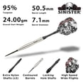 thumbnail image 4 of Darts Viper Sinister con punta de acero de tungsteno (95%), 24 g, color plateado, 4 of 9