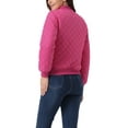 thumbnail image 3 of INSPIRE CHIC Women's Stand Collar Zip Up Raglan Sleeves Bomber Quilted Jacket XS Hot Pink, 3 of 6