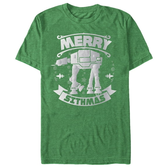 Men's Star Wars Christmas Sithmas AT-AT  Graphic Tee Kelly Green X Large