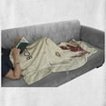 thumbnail image 6 of Boston Soft Flannel Fleece Throw Blanket, Simplistic Design of Iconic Buildings and Doodled Clouds Urban City Life Pattern, Cozy Plush for Indoor and Outdoor Use, 60" x 80", Multicolor, by Ambesonne, 6 of 6