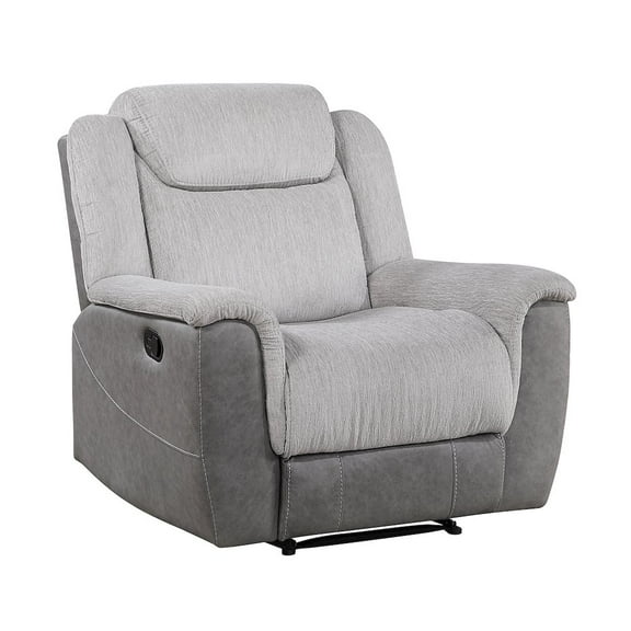 Lexicon Harriette Chenille Reclining Chair in Gray