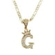 thumbnail image 1 of Cadena y dije de brillos con corona de oro laminado letra G, 1 of 8