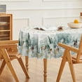 thumbnail image 5 of Sm:)e Christmas Tablecloth 60x84 Inch Oval, Golden Snow Deers Washable Table Cover for Party Picnic Dinner Decor, 5 of 6