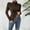 Coffee, variant on Womens Tops Dressy Casual Casual Solid Warm Base Shirt Long Sleeved Shirt Round Neck Tops Blouse