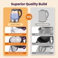 thumbnail image 5 of Yilush Electric Kettle, No Plastic Contact With Water, Wide Mouth For Easy Cleaning, Auto Shut Off, 1.7L Tea Kettle & Hot Water Boiler, Water Heater & Teapot, Borosilicate Glass, Black, 1500W, 5 of 8