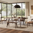 thumbnail image 3 of Pemberly Row Contemporary 41.5" Solid Red Oak Wood Bench in Dark Brown, 3 of 13