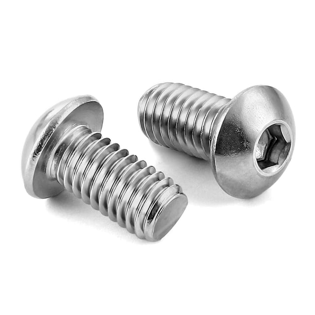GFDYREE M6-1.0 x 10mm Button Head Socket Cap Screws, 18-8 Stainless Steel 304, Full Thread, Allen Socket Drive, 50 PCS