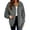 Grey, variant on Women's Casual Fleece Jacket, Full Zip Fuzzy Hooded Jacket, Soft Plush Outerwear, Oversized Winter Coat, Long Sleeve Casual Coat, Warm Loungewear, Pocket Detail Jacket Black M