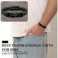 thumbnail image 6 of Men's Black Braided PU Leather Bracelet – Meaningful Gift For Boyfriend, Husband, Or Dad,7.5"-White-To My Grandpa, 6 of 13
