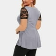thumbnail image 4 of asdoklhq Womens Plus Size Tops Clearance,Plus Size Women Solid Floral Lace Asymmetric Tops Blouse, 4 of 6