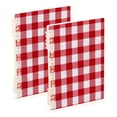 thumbnail image 2 of Haosy Red and White Checkered Notebooks 1-subject Journal 60 Sheets A5 College Ruled Paper Detachable Ring 8.3"x5.7", 2 of 8
