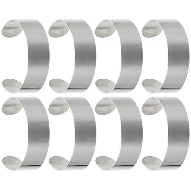 Pulsera de 8 piezas en blanco de pulsera de acero inoxidable brazalete en blanco brazalete para la fabricación de joyas de bricolaje