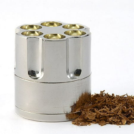 1 X Easy Grind Handy Revolver Bullet Cylinder Design Metal Spice Herb Mini Grinder Pollen, Included: One Herbal Spice Grinder By