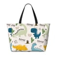 thumbnail image 2 of Gaeub Childish Dinosaur Beach Travel Bag, Multi-Pocket Beach Bag, Summer Vacation Bag, Beach Essentials Tote, 2 of 7