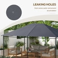 thumbnail image 6 of Outsunny 10' x 13' Gazebo Canopy Replacement, Patio Gazebo Roof with Top Vents for 84C-116, Dark Gray, 6 of 9