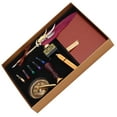 thumbnail image 3 of Dip Fountain Pen, Ink Sac Pen Kit Embossed Imitation Leather Cover  for Office for Home SP139006 Wine Red, 3 of 7