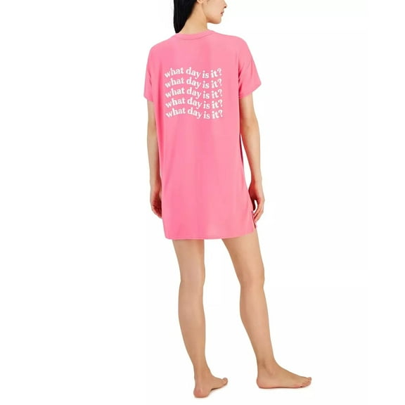 Jenni Women's What Day Is It Short-Sleeve Printed Sleepshirt, Pink Medium