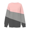 thumbnail image 4 of STICHOU Pullover Sweatshirts for Women Color Block Casual Long Sleeve Comfort Shirts Winter Fashion Crewneck Pullovers with Pockets Pink L, 4 of 5
