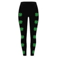 thumbnail image 3 of DDAPJ pyju St. Patrick's Day Leggings for Women Irish Shamrock Print Casual Skinny Pants Novelty Holiday Tights Buttery Soft Stretchy Yoga Running Pants Black#1 XXL, 3 of 5