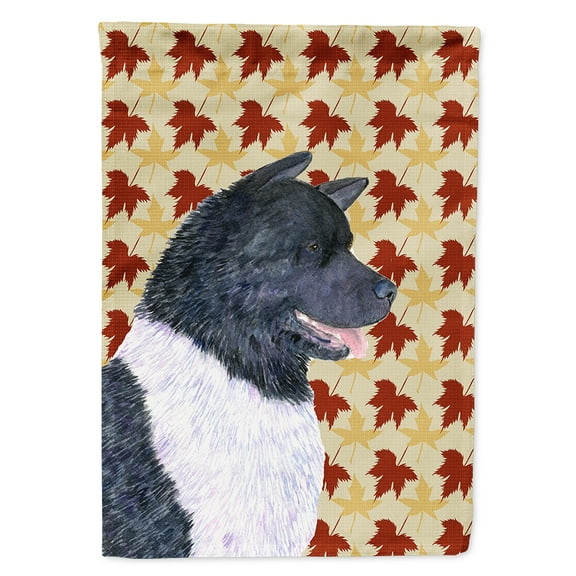 Akita Fall Leaves Portrait Flag Canvas House Size