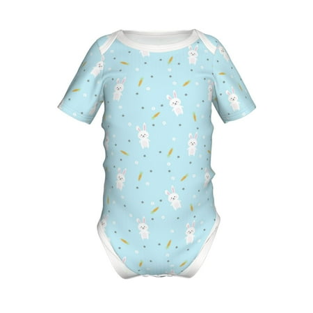 

Adobk Cute Bunny Print Baby Climbing Clothes Jumpsuit Rompers Classic Rompers Child Short sleeve Bodysuits-2 Years
