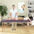 thumbnail image 4 of Costway 84" Portable & Foldable Massage Salon Spa Facial Care Tattoo Bed with Carrying Bag Purple, 4 of 10