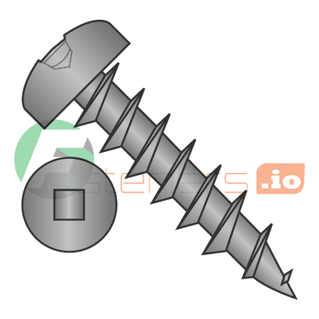 

#10 x 1 Deep Thread Wood Screws / Square / Pan Head / Steel / Black Oxide / Full Thread (Quantity: 6 000 pcs)
