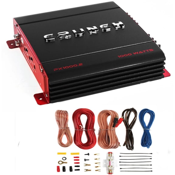 Crunch PX-1000.4 1000W Car Stereo Amp & Soundstorm AKS8 Amp Wiring Kit