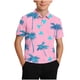 thumbnail image 2 of Blusa y camisa de manga corta con cuello vuelto para niños, camisa informal de manga corta con botones y solapa estampada para niños y niñas, parte superior de poliéster para niños, 2 of 7