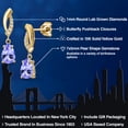 thumbnail image 2 of Gem Stone King 10K Yellow Gold Blue Tanzanite and Lab Grown Diamond Stud Dangle Earrings for Women | 1.37 Cttw | Gemstone December Birthstone | Pear Shape 7X5MM, 2 of 6