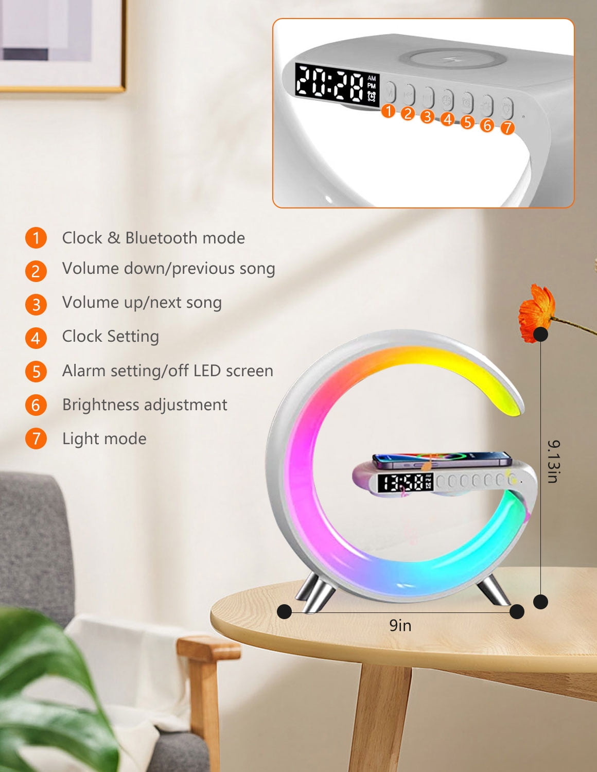 Beeih Desk Lamp with Alarm Clock, Sunrise Alarm Clock for Bedrooms