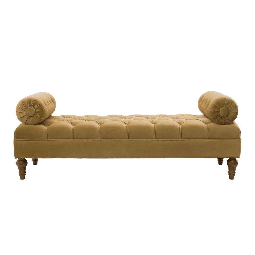 Lewis Bolstered Lounge Entryway Bench, Gold