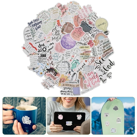 CCOCC 50pcs Bible Stickers,Inspirational Boho Christian Stickers,Bible Verse Stickers,Bible Journaling Supplies,Aesthetic Jesus Faith Christian Stickers for Water Bottles,Religious Christian Gifts