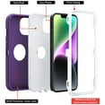 thumbnail image 4 of Hotpom for iPhone 13/ iPhone 14 Case with 2 Pack Privacy Screen Protector Shockproof/ Drop Proof Protection Women Men universal Phone Cover, Purple/ White, 4 of 6