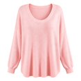 thumbnail image 3 of ZDNIXIAN Crewneck Sweaters for Women, Long Sleeve Ribbed Cuff Loose Fit Knit Pullover Jumper, Soft Stretchy Casual Knit Tops, Lightweight Oversized Sweater Shirts, 3 of 5
