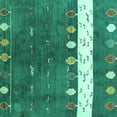 thumbnail image 1 of Ahgly Company Indoor Square Abstract Turquoise Blue Contemporary Area Rugs, 4' Square, 1 of 4