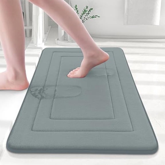Ultra-Soft Memory Foam Bath Mat 24x16 - Absorbent, Machine Washable & Non-Slip!