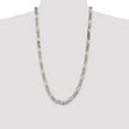 thumbnail image 5 of White Sterling Silver chain Figaro Men's 28 in 8 mm, 5 of 5