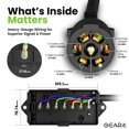 thumbnail image 2 of GEARit 7 Way Plug Inline Trailer Cord (8 Feet) with 7 Gang Junction Box - Weatherproof Wiring Harness Cable with Waterproof Junction Box for RV Trailers and Campers - 8Ft, 2 of 7