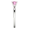 thumbnail image 3 of 1 ct Round Cut Simulated Pink Diamond Solitaire Engagement Ring for Women in 18K White Gold, 3 of 5