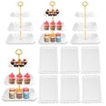 thumbnail image 1 of Set expositor de mesa para postres DIDROOM, paquete de 10 con soportes y bandejas, 1 of 7